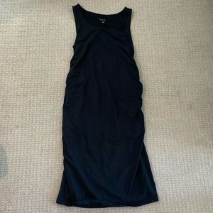 Maternity Size L black ruched dress
